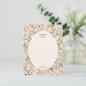 Boho-Garten-Blumenhochzeit Dankeskarte (Stehend Vorderseite)