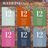 Boho-Garten Hellblauer Boho-Wildblumen-Hochzeit Tischnummer