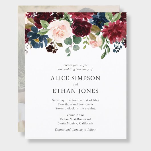 Boho-Garten-Hochzeitseinladung mit QR-Code-Foto Flyer