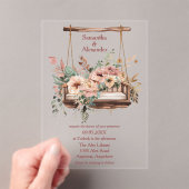 Boho-Garten-Romantik-Hochzeit Acryleinladungen (Insitu (Handheld))