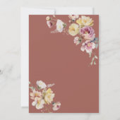 Boho-Garten-Rosen-Blumen-Tauf-Einladung Einladung (Rückseite)