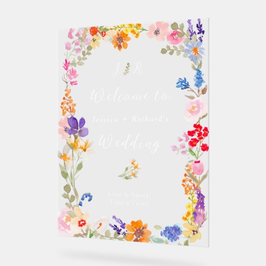 Boho Garten Sommerblumenpartys Hochzeit Acrylschild (Winkel)