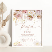 Boho Gartenblumenjagd Schnuller Babydusche Poster