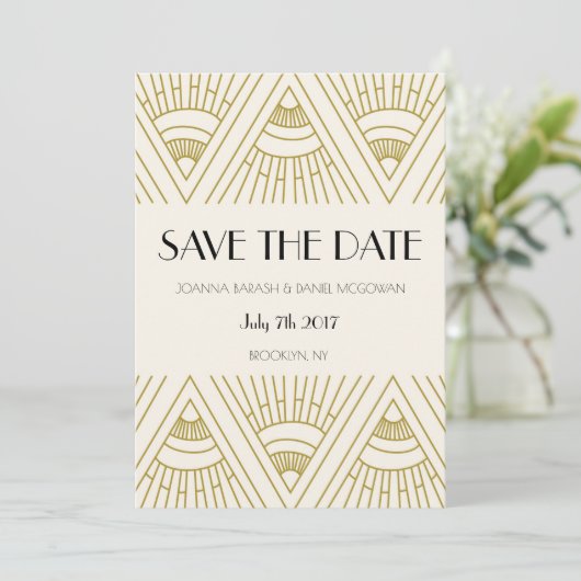 Boho Gatsby Save the Date (Stehend Vorderseite)