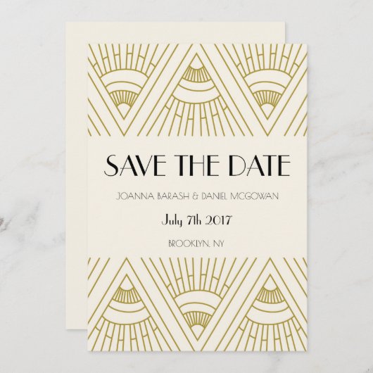 Boho Gatsby Save the Date (Vorne/Hinten)