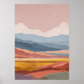 Boho-Gebirgslandschaft Farbige Träumerei Retro Poster (Vorne)
