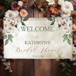Boho-gedämpfte Herbst-Blumen-Brautparty Banner