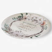 Boho-gedämpfte Herbst-Blumen-Brautparty Pappteller (Schrägansicht)