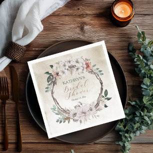 Boho-Gedämpfte Herbst-Blumen-Brautparty Serviette