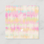 Boho gefärbte Krawatte Aquarell Rosa Ordnung danke Quadratische Visitenkarte (Rückseite)