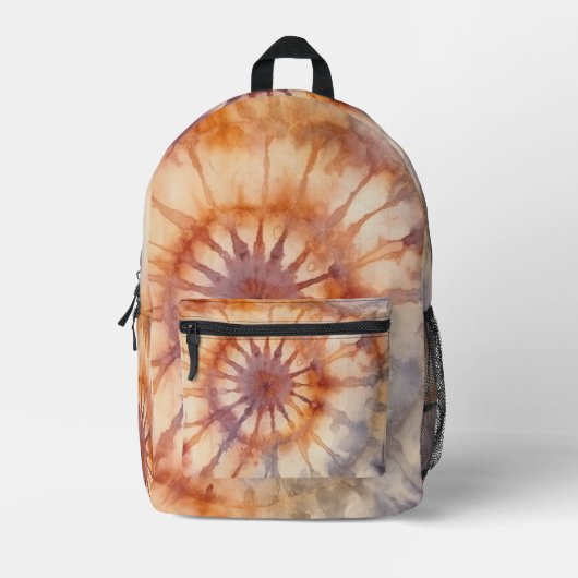 Boho Gefärbte Krawatte Backpack Bedruckter Rucksack (Vorderseite)