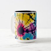 Boho gefärbte Krawatte Kaffee Tasse, Hippie, gefär Zweifarbige Tasse (Vorderseite Links)