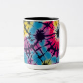 Boho gefärbte Krawatte Kaffee Tasse, Hippie, gefär Zweifarbige Tasse (VorderseiteRechts)
