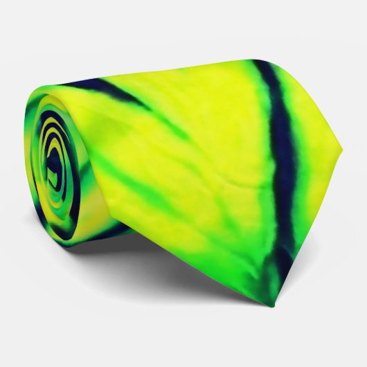 Boho Gefärbte Krawatte Neon Green Yellow Leaf Must (Gerollt)