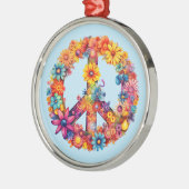 Boho Gefärbte Krawatte Peace Symbol Hippie Style Ornament Aus Metall (Links)