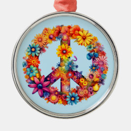 Boho Gefärbte Krawatte Peace Symbol Hippie Style Ornament Aus Metall