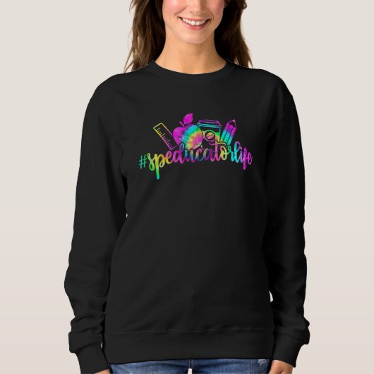 Boho Gefärbte Krawatte Rainbow Speductor Liebe in Sweatshirt (Vorderseite)