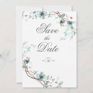 Boho Geißblatt Elegante Hochzeit  Einladung