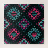 Boho-Geist: Nahtloses Stammes-Ethnik-Muster Puzzle (Horizontal)
