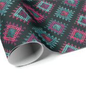 Boho-Geist: Nahtloses Stammes-Ethno-Muster Geschenkpapier (Rolleneckpunkt)