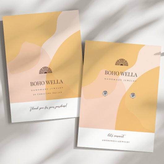 Boho Gelb/Rosa Abstrakte Ohranzeige