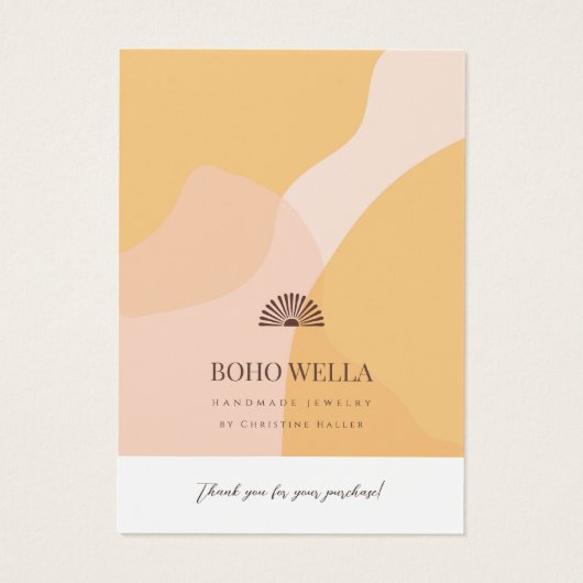 Boho Gelb/Rosa Abstrakte Ohranzeige (Rückseite)