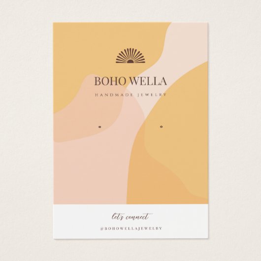 Boho Gelb/Rosa Abstrakte Ohranzeige (Vorderseite)