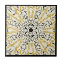 Boho gelb-schwarz Mandala-Design