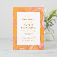 Boho Gelb und Rosa Marmor Einzigartige Babydusche