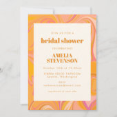 Boho Gelb und Rosa Marmor Einzigartiges Brautparty Einladung (Vorderseite)