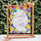 Boho Gelbe Lavendel Blumenzeichen Brautparty Poster