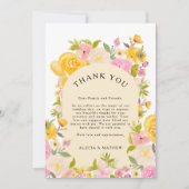 Boho gelbe Rosa Blütenhochzeit Dankeskarte (Vorderseite)