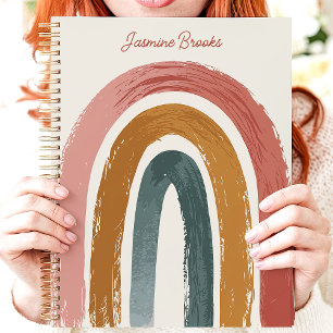 Boho gemalter Regenbogen mit individuellem Namen Planer