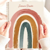 Boho gemalter Regenbogen mit individuellem Namen Planer