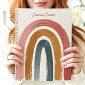 Boho gemalter Regenbogen mit individuellem Namen Planer