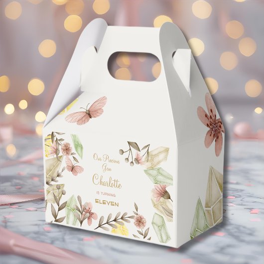 Boho Gems Vintage Kristalle Aquarell Geburtstag Geschenkschachtel