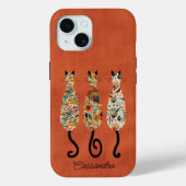 Boho Gemustert drei Katzen Case-Mate iPhone Hülle (Rückseite)
