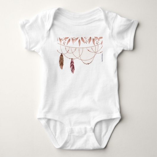 Boho Gemustert Jersey Baby Strampler (Vorderseite)