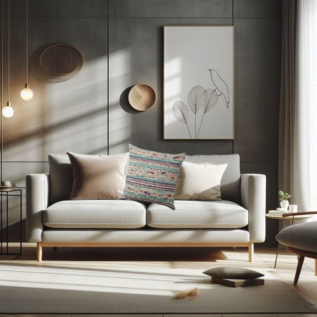 Boho gemustert kissen (Modern boho pattern throw pillow.)