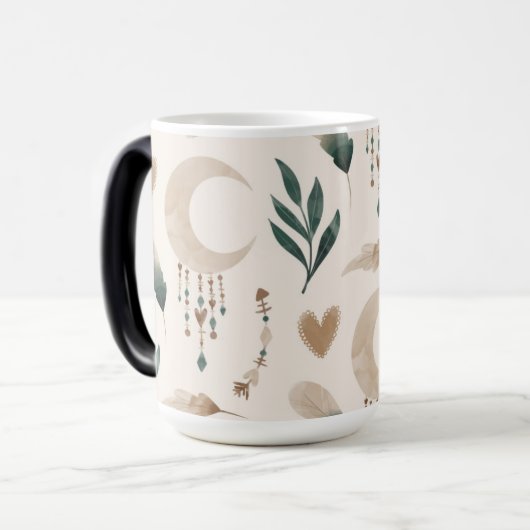 Boho Gemustert Morphing 15 oz Verwandlungstasse (Vorderseite Links)