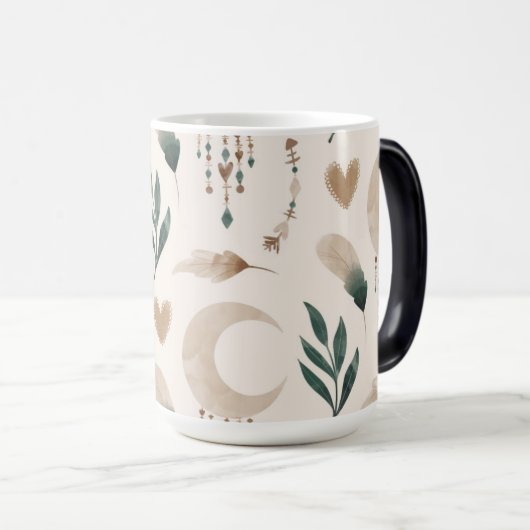 Boho Gemustert Morphing 15 oz Verwandlungstasse (VorderseiteRechts)