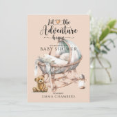 Boho Gender Neutral Baby Crib Baby Dusche Einladung (Stehend Vorderseite)