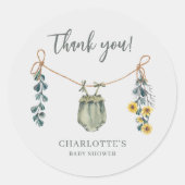 Boho Gender Neutral Baby Dusche Danke Aufkleber (Vorderseite)