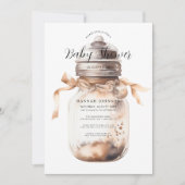 Boho Gender Neutral Baby Shower | Babyflasche Einladung (Vorderseite)