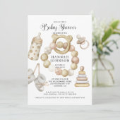 Boho Gender Neutral Baby Shower Einladung (Stehend Vorderseite)