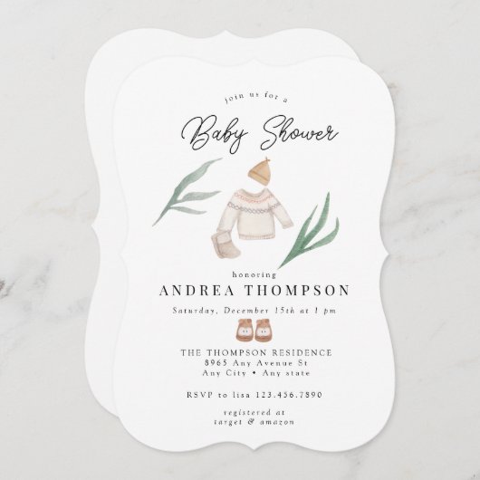 Boho Gender Neutral Baby Shower Einladung (Vorne/Hinten)