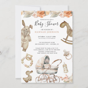 Boho Gender Neutral Baby Shower Einladung