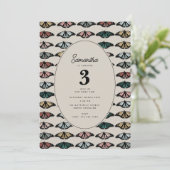 Boho Gender Neutral Butterfells Geburtstagspartei Einladung (Stehend Vorderseite)