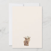 Boho Gender Neutral Cow Calf Baby Dusche Einladung (Rückseite)