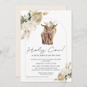 Boho Gender Neutral Cow Calf Baby Dusche Einladung (Vorne/Hinten)